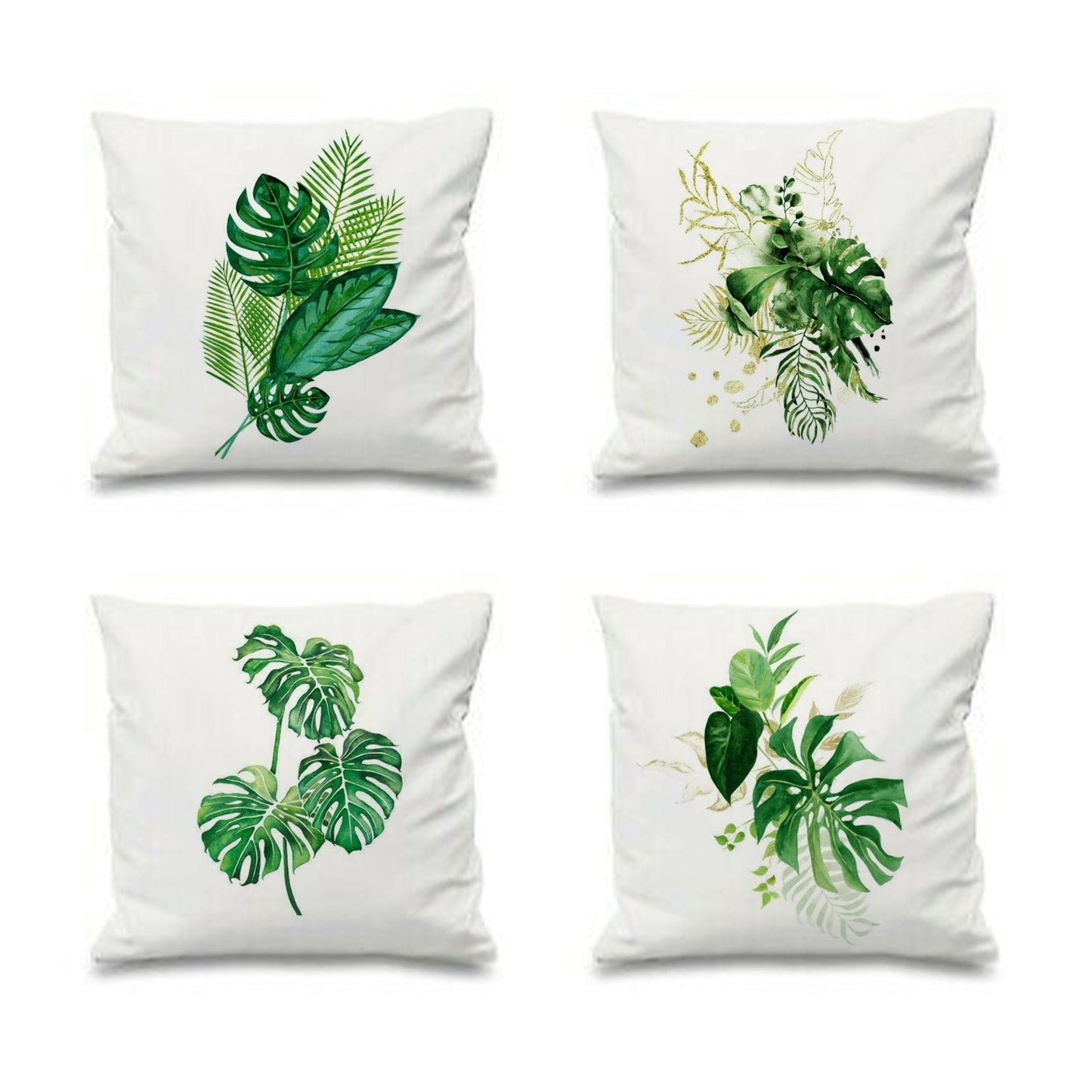 Golden Mostra Plant Cushion Covers Pack of 4