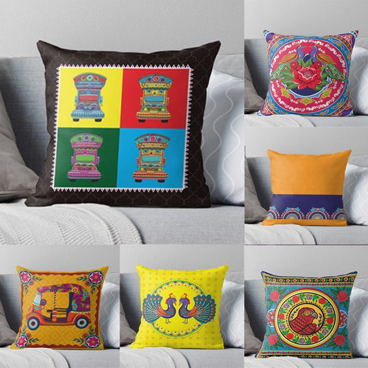 Pakistani Truck Art Cushion Covers Pack of 6