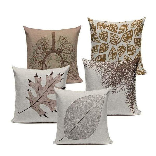 Bronze Leaves Cushion Covers Pack 5