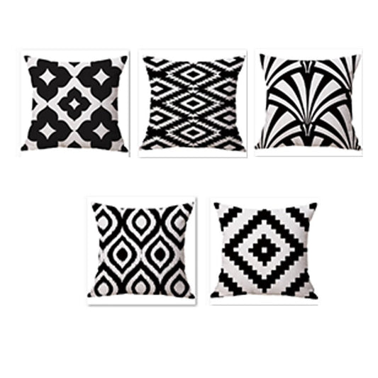 Modern Black & White Cushion Cover Pack 5