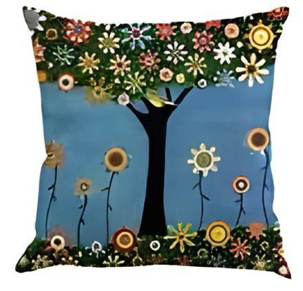 Vintage Flower Tree Cushion Cover Pack of 6